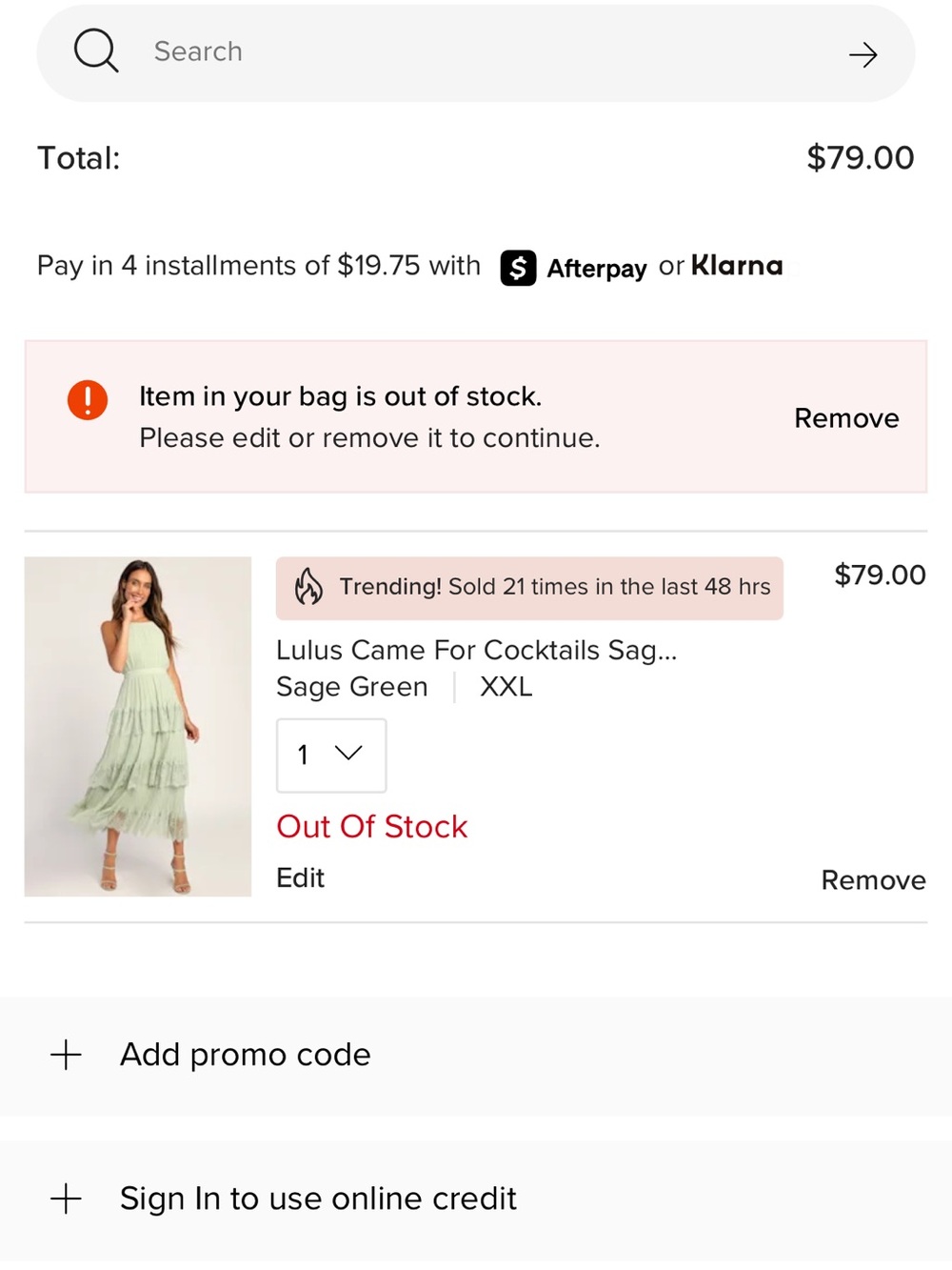 Lulu's Sage Green Tiered Pleated Midi Dress currently sold out in this size